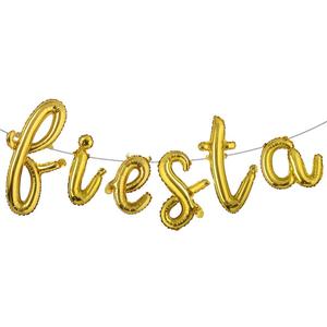 16 inch Set of 6 Balloons Mexican Party Decoration Fiesta Party Decoration Fiesta Balloons Party Supplies Wedding Birthday (L FIESTA Gold)