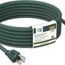 EP 25FT Green Outdoor Extension Cord, 16/3 SJTW Heavy Duty Waterproof, 3 Prong Grounded Plug, 13A 1625W 16AWG, Cold-Resistant Flexible Power Cable for Garden, Home, Christmas Lights, UL Listed