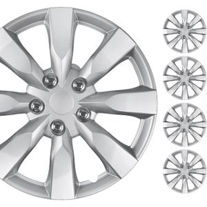 BDK Hubcaps Wheel Covers for Toyota Corolla 16 Four (4) Pieces Corrosion-Free & Sturdy Full Heat & Impact Resistant Grade Replacement, 4 Pack