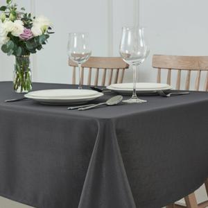 maxmill Square Tablecloth Water Resistance Antiwrinkle Spill Proof Linen Looking Texture Table Cloth, Decorative Fabric Table Cover for Banquet Parties Event Holiday Dinner, 70 x 70 Inch, Charcoal