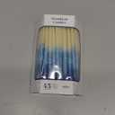 The Dreidel Company Dripless Premium Tapered Hand Decorated Multi Blue Frosted Hanukkah Candles, 45 Hanukkah Candles Premium Quality Wax, 1 Hour Burn Time