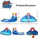 Action Air Water Slide, Inflatable Waterslide with Large Pool, Blue Bounce House with Double Slide and Climbing Wall