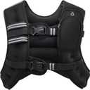 ZELUS Weighted Vest,  Weight Vest with Reflective Stripe for Workout, Strength Training, Running, Fitness, Muscle Building, Weight Loss, Weightlifting (20 lb, Black)