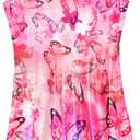 Domusgo Gymnastics Leotards for Girls Sparkly One Piece Sleeveless Tumbling Unitards (6-7 Years, Light Pink Black)