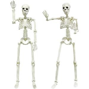 CAMIRUS 2PACK 36" Skeleton Halloween Decorations, 3ft Life Full Size Skeleton with Realistic Posable Movable Joints for Halloween Haunted Houses, Lawn, Graveyard
