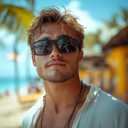 2 x Sunglasses Men Polarized,Square Frame Sport Mens Sun Glasses Fishing Running Cycling Driving UV Protection (Black Frame Blue Legs Blue Lens)