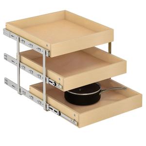 WelFurGeer 3-Tier Pull Out Cabinet Organizer with Soft Close, Heavy-Duty Slide Out Drawers for Cabinets, Pull Out Drawers for Cabinets, Bottom Mount Shelves for Kitchen, Pantry, Bathroom