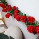 Artificial Rose Vine Red Flowers 2pcs