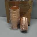 Tanlade 36 Pcs Anodized Hammered Copper Tumbler 14 oz Aluminum Iced Coffee Cold Drink Cup Stackable Copper Cups Mirror Finish Metal Mugs for Drinking Adults Travel Everyday Use (Gold)