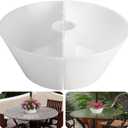EBaokuup Umbrella Planter-Patio Table Flower Pot with Umbrella Hole-White Half-Circle Planter Pots for Indoor Outdoor Patio Table Garden Home Plants