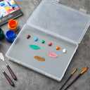 Nuanchu 1 Set Handy Glass Oil Paint Palette Included 12.8 x 9.25 Inches Airtight Stay Wet Palette Container and 11.8 x 8.5 Inches Tempered Glass, Keeps Paint Fresh, Ideal for Travel Outdoor, Grey