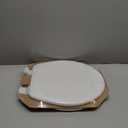 Mayfair Linden Slow Close Toilet Seat, Non Slip Heavy Duty Wood, Easy Install, Round, White
