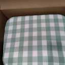 Geetery D-Shaped Checkered Chair Cushion for Dining 17"x16"x2" Thick Buffalo Plaid Non-Slip Chair Pad with Ties and Removable Cover for Home Outdoor Patio Room Indoor Seat Cushion (Sage Green)