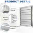 PATIKIL 16x16 Inch Aluminum Vent Cover, Louver Shutter Exhaust Fan Louvered Vent Automatic Gravity Square Grill Self-Closing Vent Cover for Greenhouse Industrial Exhaust HVAC System