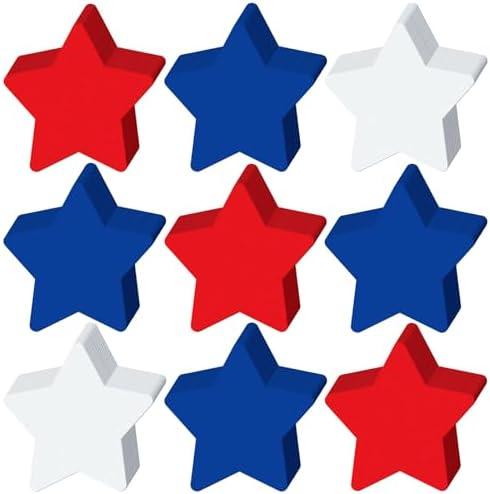 Kisston 360 Pcs Star Cutouts Paper 3.9 Inch Red White and Blue Patriotic Paper Independence Day Die Cuts for 4th of July Bulletin Board Decor Classroom Party Decor DIY Craft