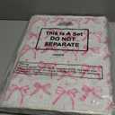 Maasechs 4 Pcs Christmas Pink Bow Bathroom Mat 16 x 24 Inch Coquette Bath Mat Room Decor Non Slip Absorbent Pink Bow Rug Washable Nonslip Doormat for Front Door Outdoor Housewarming Gift