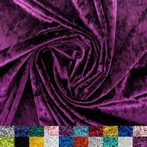 Ice Fabrics Stretch Crushed Velvet Fabric by The Yard - 60/62" Wide Soft Velvety Fabric for Sewing Apparel, Upholstery, Curtains & Decor - 250 GSM - 20% Vertical Stretch - Purple - 2 Yards