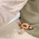 lulumoon Muslin Bassinet Sheets for Baby: Soft Bedside Sleeper Bassinet Fitted Sheets for Boys and Girls, Olive & Cream