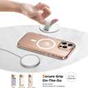 Magnetic Phone Ring Grip Holder, Silicone Finger Loop Grip, Compatible with MasSafe, Back of Phone for iPhone Pro Max/Plus/16/15/15/14/13/12 Series, White