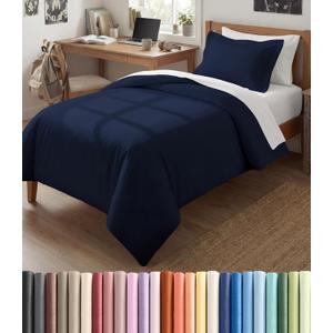 Duvet Cover Twin/Twin XL Size Set - Extra Soft Twin/Twin XL Duvet Cover 68" x 90" with 1 Pillow Sham - Hotel Luxury, Easy Care, Fade Free with Zipper Closures & Ties - Comfy & Breathable (Navy Blue)
