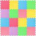 Nuanchu 60 PCS Kids Foam Puzzle Floor Mat Bulk - Solid Color Foam Play Mat with Borders Interlocking Multi Use Floor Rug for Children, 12 Inch(Colorful)