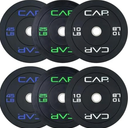 CAP Barbell 2-Inch Olympic Bumper Plate Weight Set with 6 Post Rack | 100-370 lbs | Multiple Options