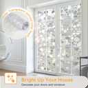 Window Privacy Film, Stained Glass Window Films, 3D Pebble Rainbow Windows Cling Decorative Decals, Sun Blocking Windows Stickers Static Cling Door Covering (23.6" x 78.7")
