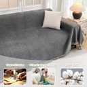 MYSKY HOME Couch Cover for Dogs, Washable Couch Covers, Non Slip Sofa Cover, Couch Cover 2 Cushion Sofa Dogs Furniture Protector with Tassels, Chenille Sofa Slipcover for Pets, 71"x118", Dark Grey