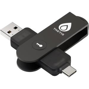 Thetis Pro FIDO2 Security Key, Two Factor Authentication NFC Security Key FIDO 2.0, Dual USB A Ports & Type C for Multi layered Protection (HOTP) in Windows/MacOS/Linux, Gmail, Facebook,Dropbox,Github
