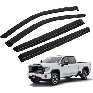 Silverado Rain Guard - Window Visors for 2020-2026 Chevrolet Chevy Silverado/GMC Sierra 2500HD/3500HD Crew Cab, Out-Channel Side Window Rain Guards for Silverado/Sierra Accessories, 4PCS, Black