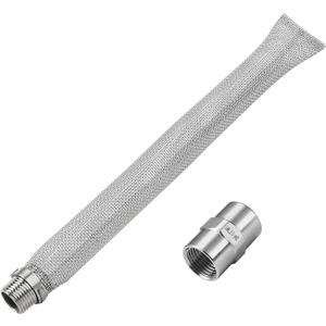 12-inch Bazooka Screen Boil Screen(1/2" NPT) with Pipe Fitting(1/2"x 1/2" Female NPT),Reusable Stainless Steel 304 Beer Filter Tube,Mash and Tun Boil Screen for Home Brewing and Wine Making