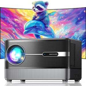[Auto Focus/5" LCD] DBPOWER Outdoor Projector 4K with 5G WiFi and Bluetooth, 1000ANSI Native 1080P Portable Projector with Full-Sealed Engine, 3D surround, Movie Projector for iOS/Android/TV Stick