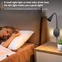 SANKEDOU LED Wall Mount Reading Light, Bedside Reading Lights with Touch Control, 5 Dimmable, USB Output, Night Light & Timers, Flexible Gooseneck Headboard Bed Lights Wall Sconce