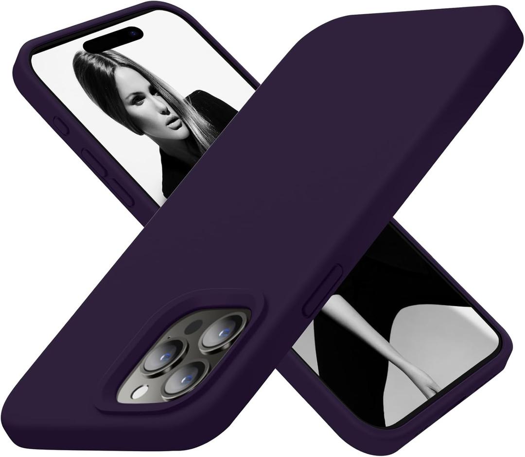 Cordking Designed for iPhone 15 Pro Max Case, Silicone Ultra Slim Shockproof Phone Case with [Soft Anti-Scratch Microfiber Lining], 6.7 inch, Purple