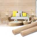 Art3d 48 x 96 Inch Natural Bamboo Wall Panel for Interior Wall Decor, Flexible Pole Wrap Wainscoting Wall Cladding Paneling for Living Room, Bedroom, Office, Kitchen Island, 2-Pack, Light-carbonized