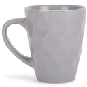 Elanze Designs Dimpled Gray 12 ounce Glossy Ceramic Mugs Matching Set of 2