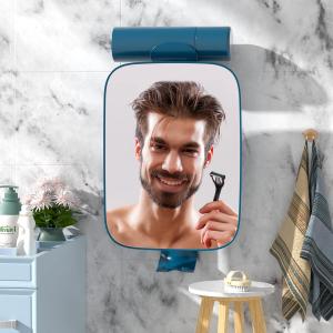 TOUCHBeauty Shower Mirrors for Men, 3X Magnification Shaving Mirror with Razor Holder, Bathroom Accessories for Men & Women 11" Size Version2.0 (Blue)
