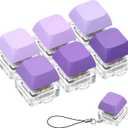 Taiyin 6 Pcs Keyboard Toy Clicker Keyboard Fidget Keychain Decompression Toys Button Stress Relief Gifts for Adult to Relief Stress Pass the Time (Purple)