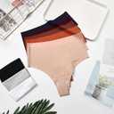 Wealurre Womens Underwear High Waisted Seamless Thongs for Women Breathable No Show Panties for Ladies 6 Pack (L)