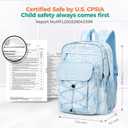 Choco Mocha Blue Backpack for Girls, Travel School Backpack for Teen Girls Large Bookbag for School, Baby Blue (Thickened version (exclusive laptop compartment))