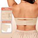 Strapless Bras for Women Jelly Supportive Bandeau Non Slip Wireless Push Up Padded Seamless Tube Top Everyday Bra 40B,40C.40D,40DD,38DDD,2XL,Nude (XXL)