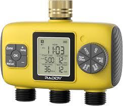 Raddy WS-8 Water Timer with 3 Independent Zones, Programmable Sprinkler Timer for Garden, Lawn & Yard Irrigation