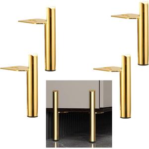 3 Inch Furniture Legs Gold Coffee Table Feet, Mid-Century Metal Furniture Leg for Sofa Cabinet Ottoman, Set of 4 Side Mounted Style Home DIY Replacement Feet