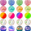 Bouncy Balls for Kids 20 Pieces 5 Styles 32mm Assorted Bouncy Balls with Storage Bag for Birthday Party Favors