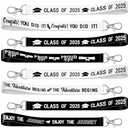 Sureio 48 Pcs Class of 2025 Graduation Keychain Gift for Her Him Fabric Lanyard Graduation Keychain for College School Grad