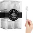 Exquisite Mini Disposable Clear Forks For Desserts - Pack Of 100 Dessert Forks  Size: 4 Inch - Color: Clear - Real Flatware Look - BPA Free - Food Safe