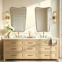 ANDY STAR Irregular 24"x30" Brushed Gold Bathroom Vanity Mirror