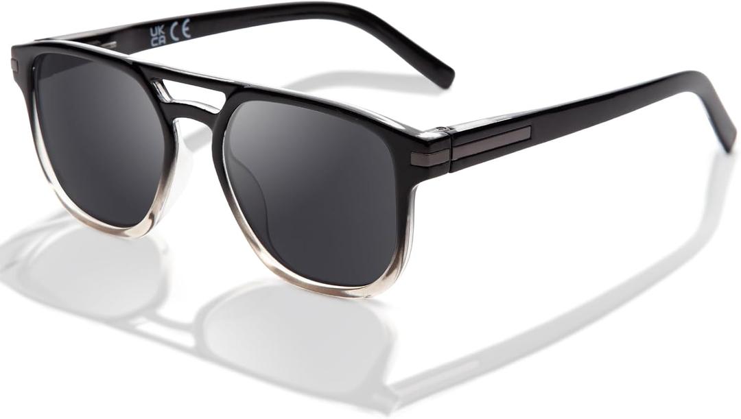 LianSan Oversized Reading Sunglasses for Women Men, XL Wide Fit Double Bridge Sun Readers, Full Lens Square Cheaters UV400