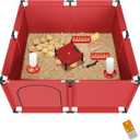 Brooder Box for Chicks, All-in-One Chick Starter Kit, Stainless Steel Frame Baby Chicken Brooder Playpen with 250W Heat Lamp, Perch, Feeder & Waterer Set, Up to 30 Chicks, Square Style