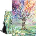 Case for iPad 5th/6th Generation Case (2017/2018), iPad Air 2 Case/iPad Air 1 (9.7-inch) Shockproof Protective Multi-Angle View with Adjustable Stand Auto Wake/Sleep,Seasons Painting Tree
 Life